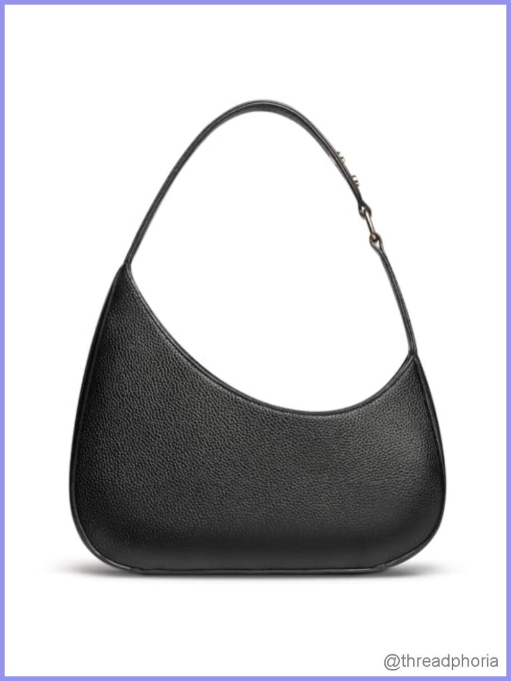 PU Leather Crescent Shoulder Bag for Women Mini Handbag with Gold Zipper